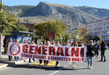 Protest zdravstvenih radnika u Mostaru: Bez povećanja koeficijenata nema razgovora